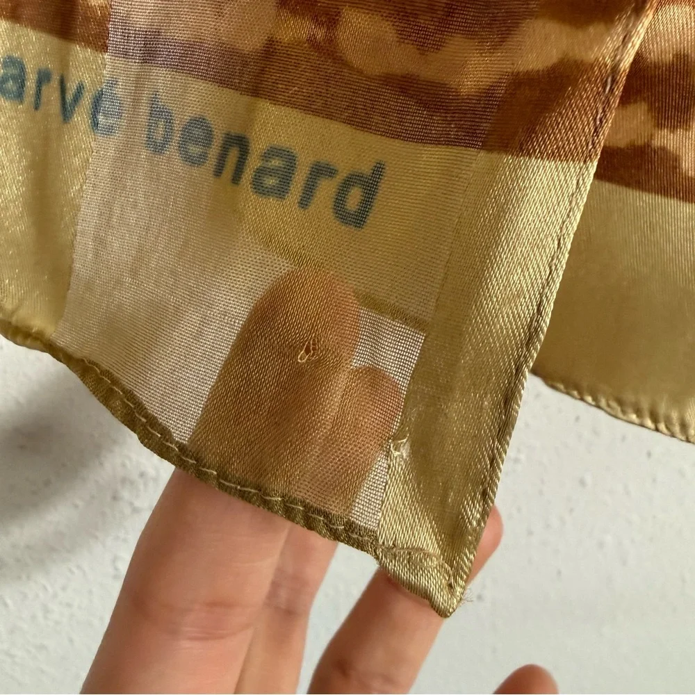 Harve Benard Brown Green Blue Paisley Print Scarf - Picture 4 of 4